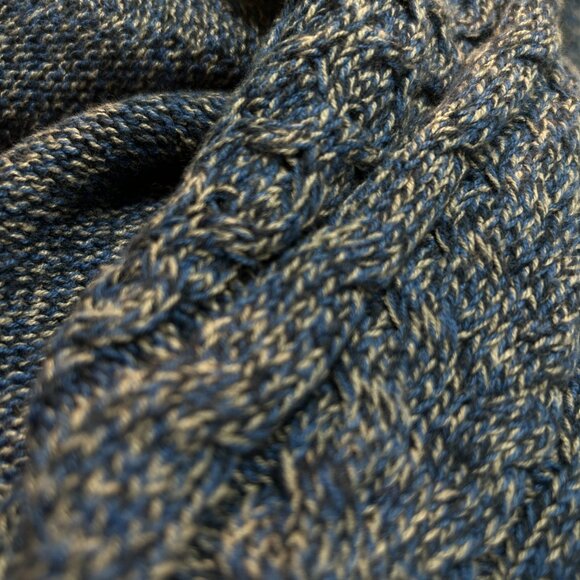 Mtn Ridge Mens Academia Chunky Fisherman Knit Sweater Sz L Blue Heritage Cozy - Picture 6 of 6